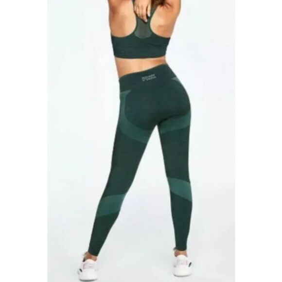 Victorias Secret Pink Active Green Seamless Stretchy Stretchy Leggings Sz M - Picture 1 of 8
